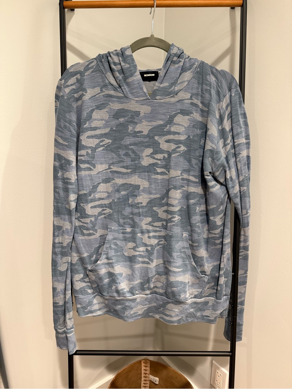 Monrow Blue Gray Camo Hoodie